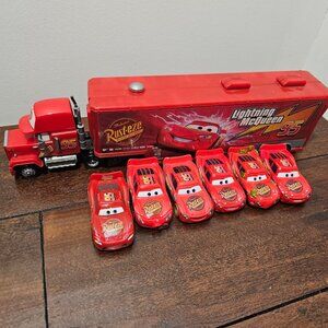 Disney Cars Lightning McQueen Mack and 6 Custom Lightnings Car Set